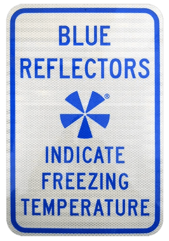 Information sign for IceAlert temperature reflective sensor