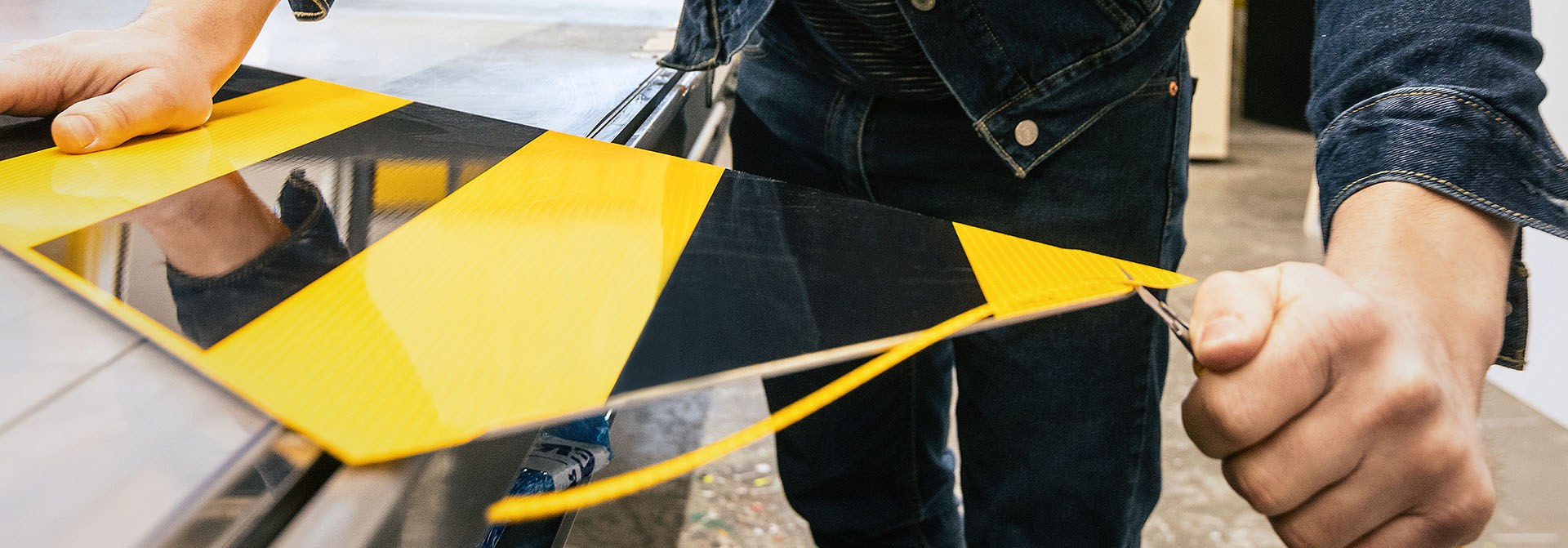 cutting traffic sign