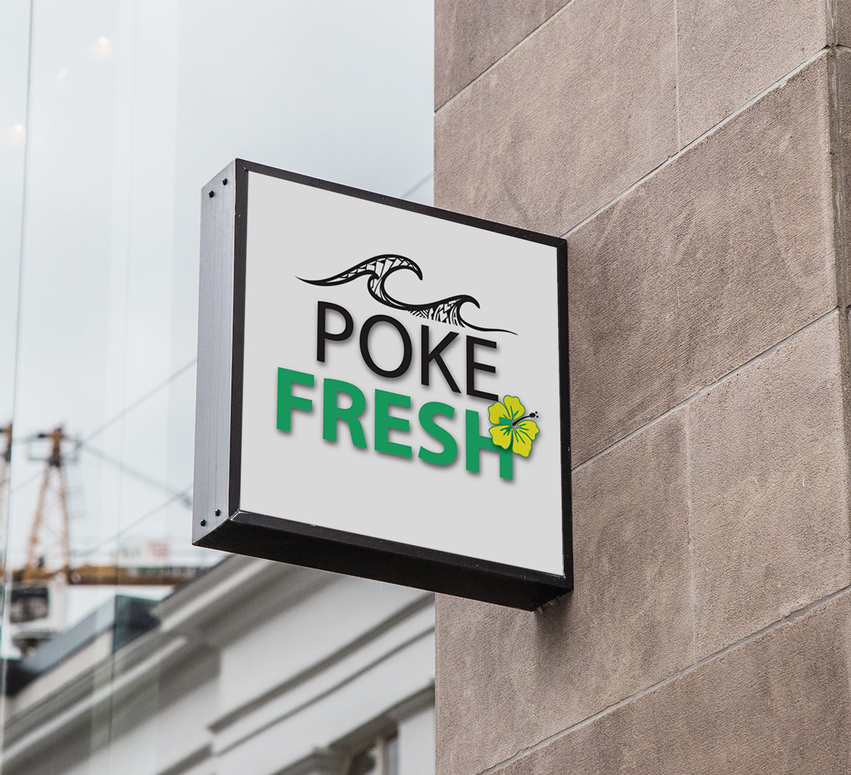 poke fresh store sign