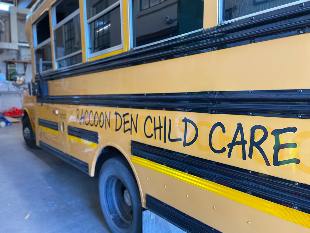 school bus decal text